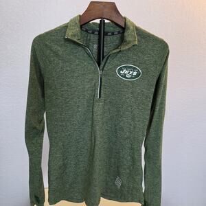 New York Jets Nike Womens Small Zip Pullover Fitted NFL Football Stretch Dri Fit